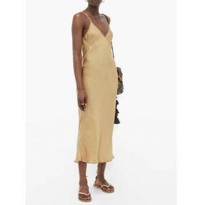 Mes Demoiselles Lolita Dress Gold Satin Slip Party